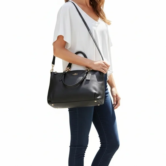 Coach Ally Leather Zip Shoulder Satchel Great Condition F30565 - Picture 6 of 9